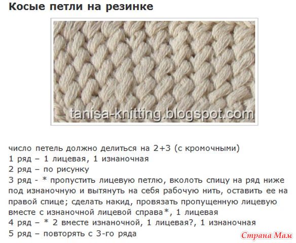 Вязание резинок косичками Вязание резинок косичками