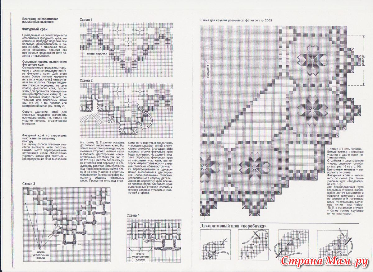 Хардангер схемы для вышивки салфетки