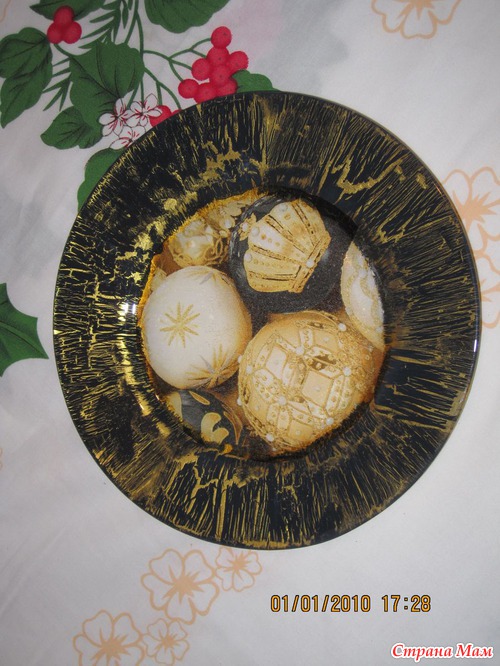 Мои тарелочки (обратный декупаж)