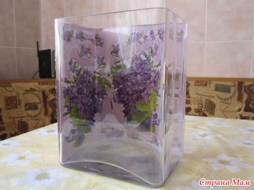 Вазочки (обратный декупаж+мозаика яичной скорлупой)