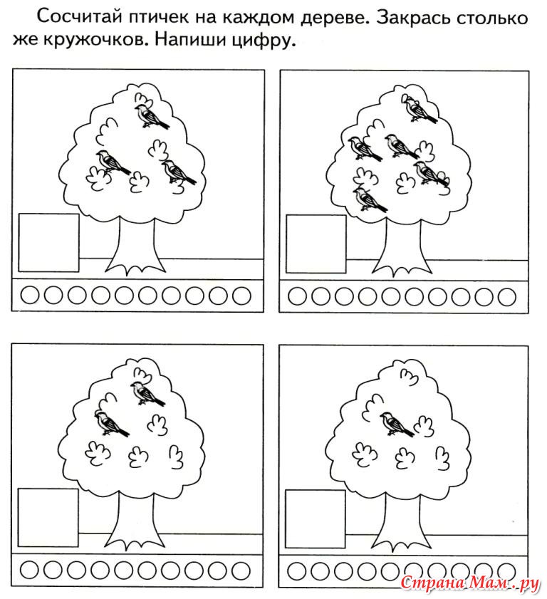 Математика в средней группе счет до 5 задания в картинках