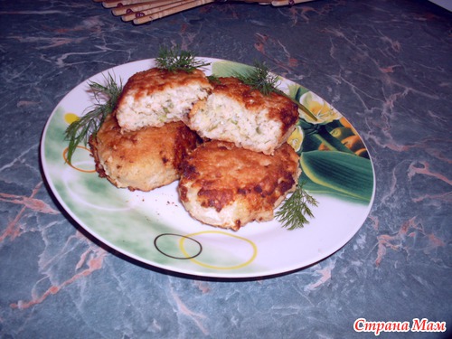 Котлетки рыбные из трески и сёмги.