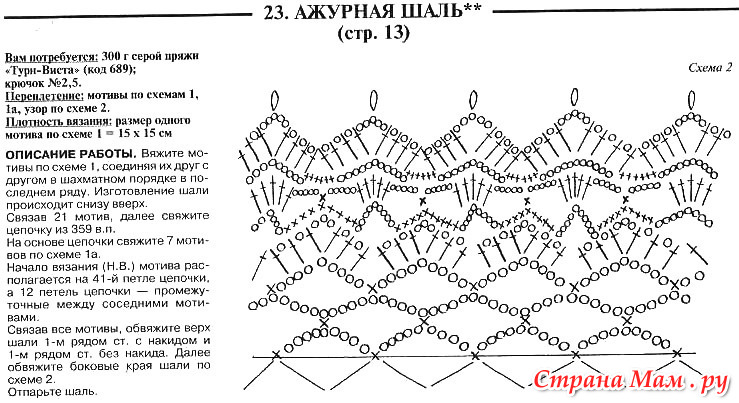 Марокканское вязание крючком схема