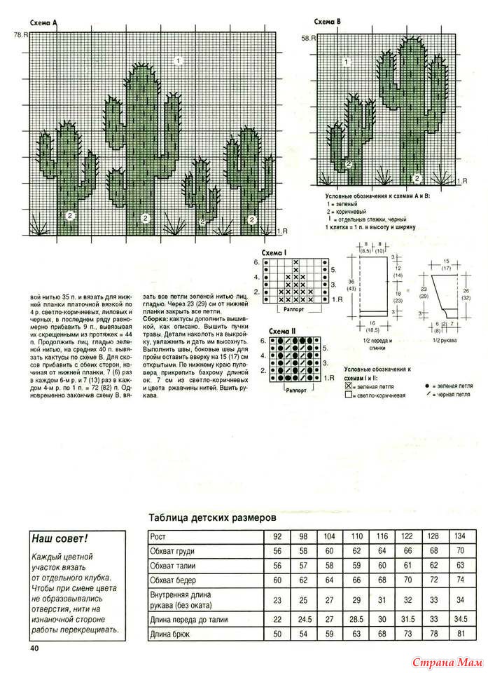 Кактус спицами схема