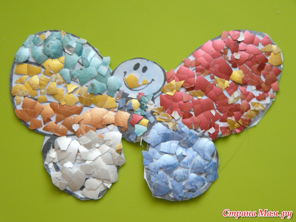 Мозаика из яичной скорлупы - поделки, сделанные руками детей