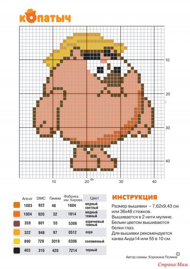 Схема картины Ёжик (серия: Смешарики) для вышивки бисером на ткани (ТД011пн2115)