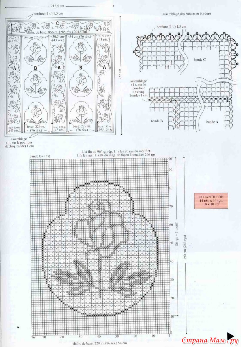 Покрывало крючком филейное вязание схема