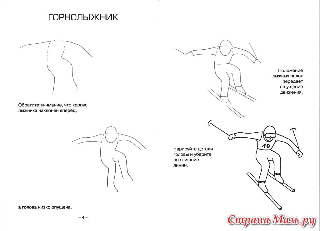 Передавать ощущения. Рисование ощущение движения. Рисунок с чувством движения. Ощущение движения на рисунке\. Положение корпуса горнолыжника.