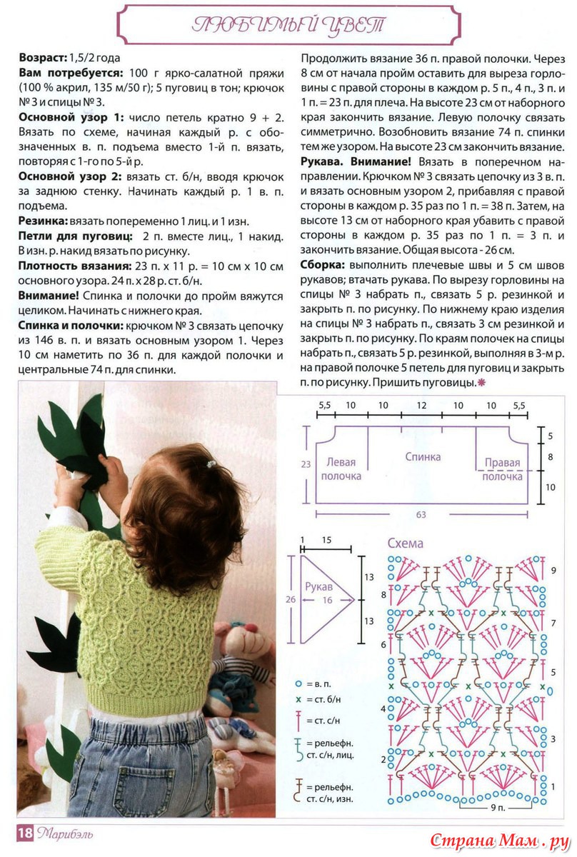 Схемы детских кофточек