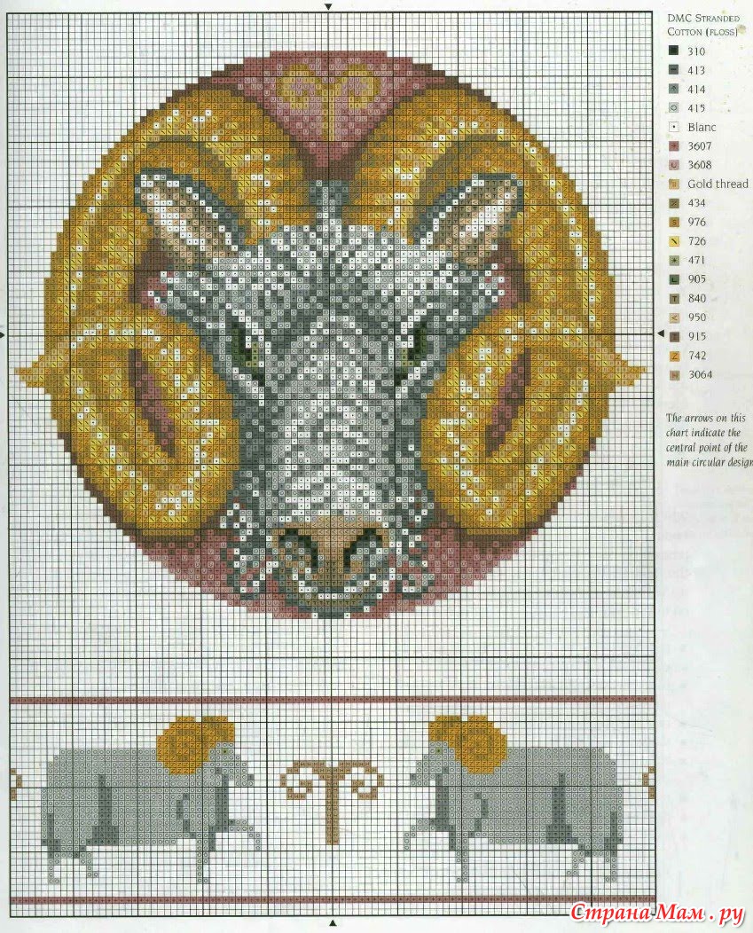 Вышивка знак зодиака Овен