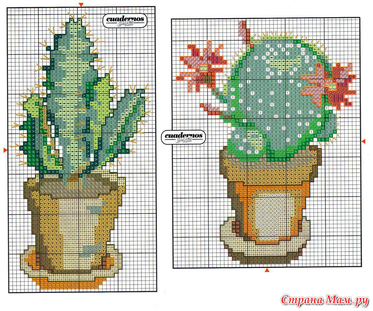 Схема вышивки кактус