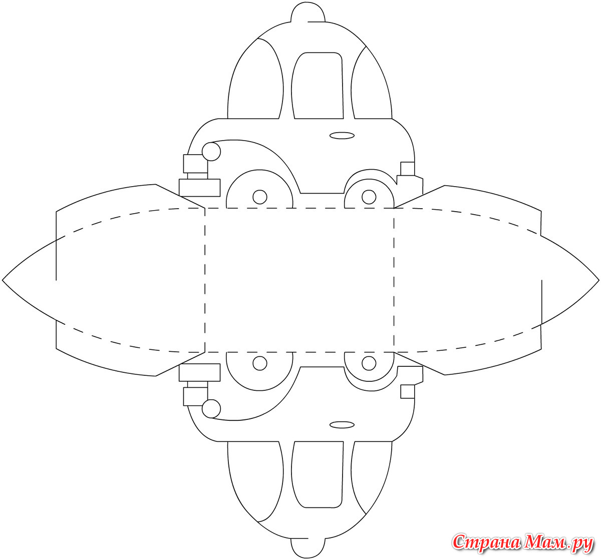 Коробочка из бумаги. Машина - Поделки - Страна Мам