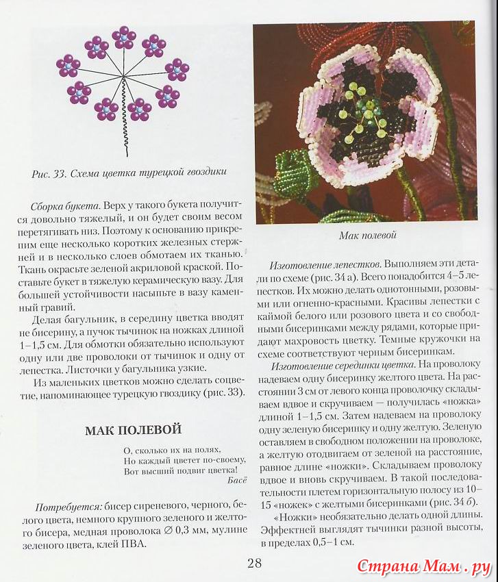 Яблоня из бисера схема
