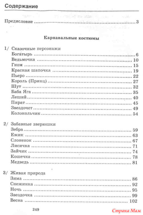 Список костюмов. Бал-маскарад.
