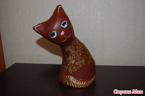 Моя кошечка!!! скульптура росписью!!