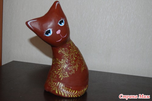 Моя кошечка!!! скульптура росписью!!