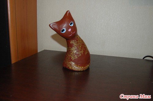 Моя кошечка!!! скульптура росписью!!