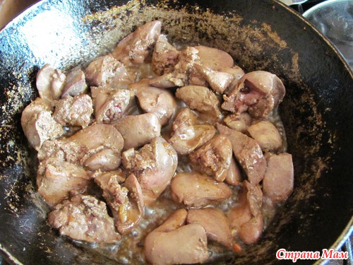 Печень с перцем и яблоками.(обещанный фоторецепт)))