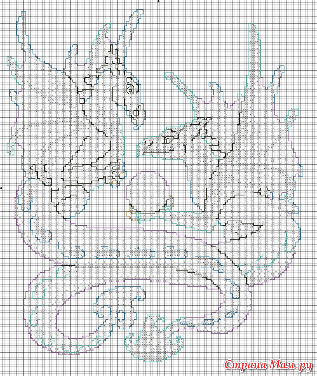 Схема вышивки дракон