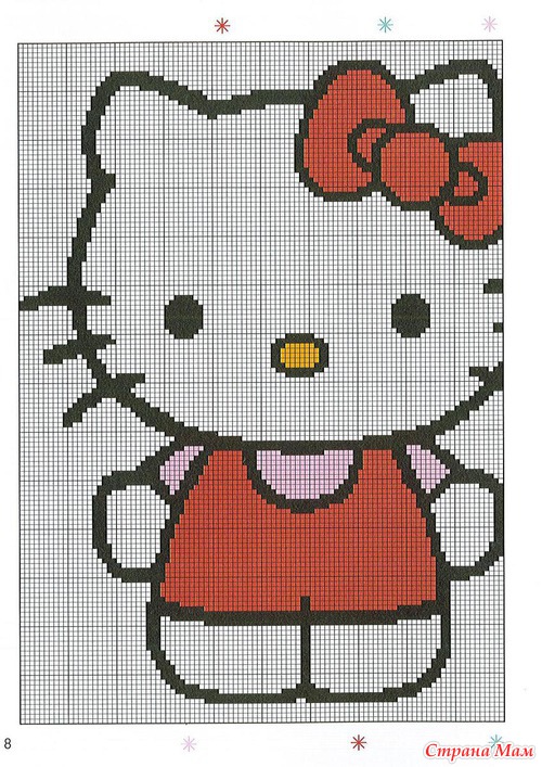 My hello kitty au point de croix - Marabout