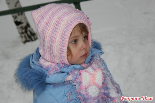 Шапочка, шарфик и варежки