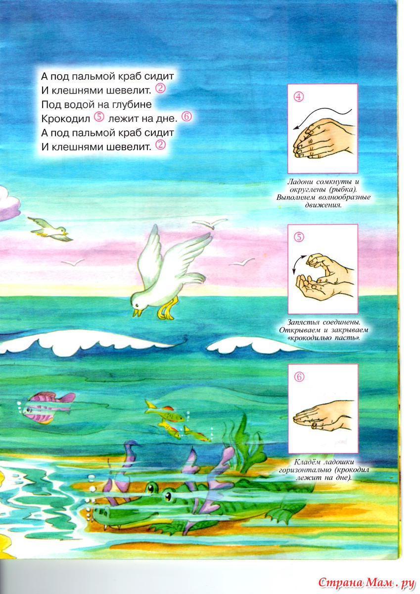 А под пальмой краб. Пальчиковая гимнастика море для детей. Пальчиковая игра море. Пальчиковая игра про море для детей. Пальчиковаягимнасимка море.