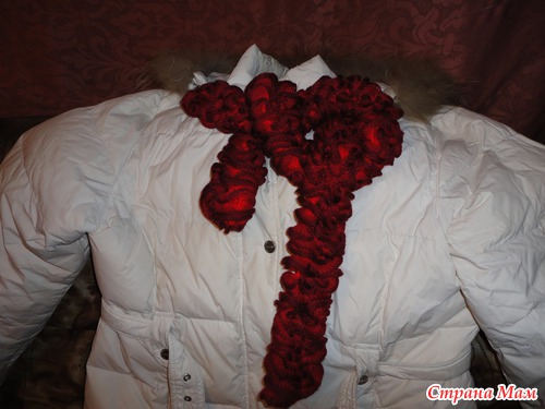 Шарфик из фантазийной пряжи