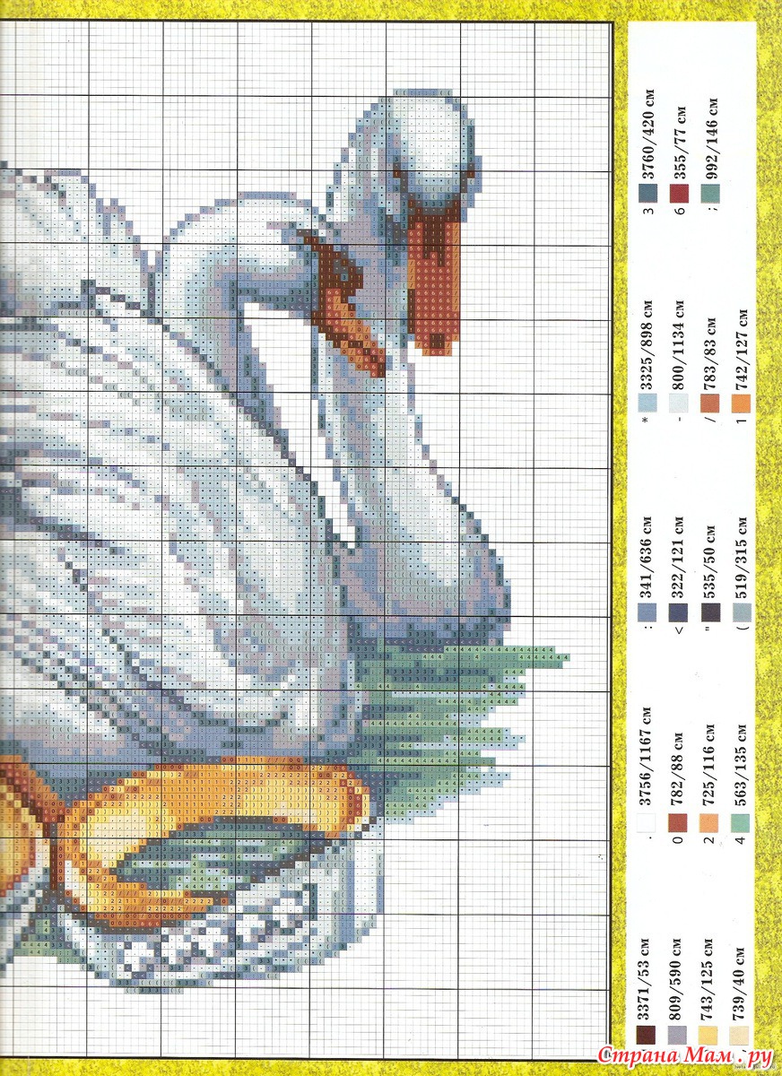 Схемы для вышивания крестиком лебеди