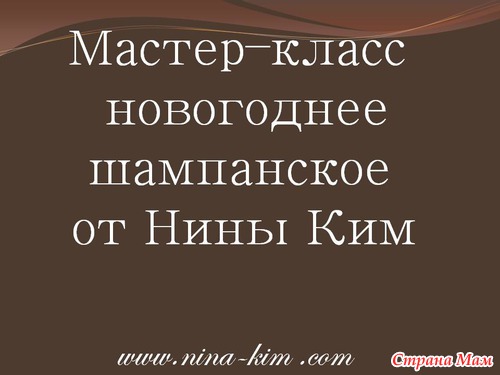 Мастер-класс новогоднего шампанского от Нины Ким