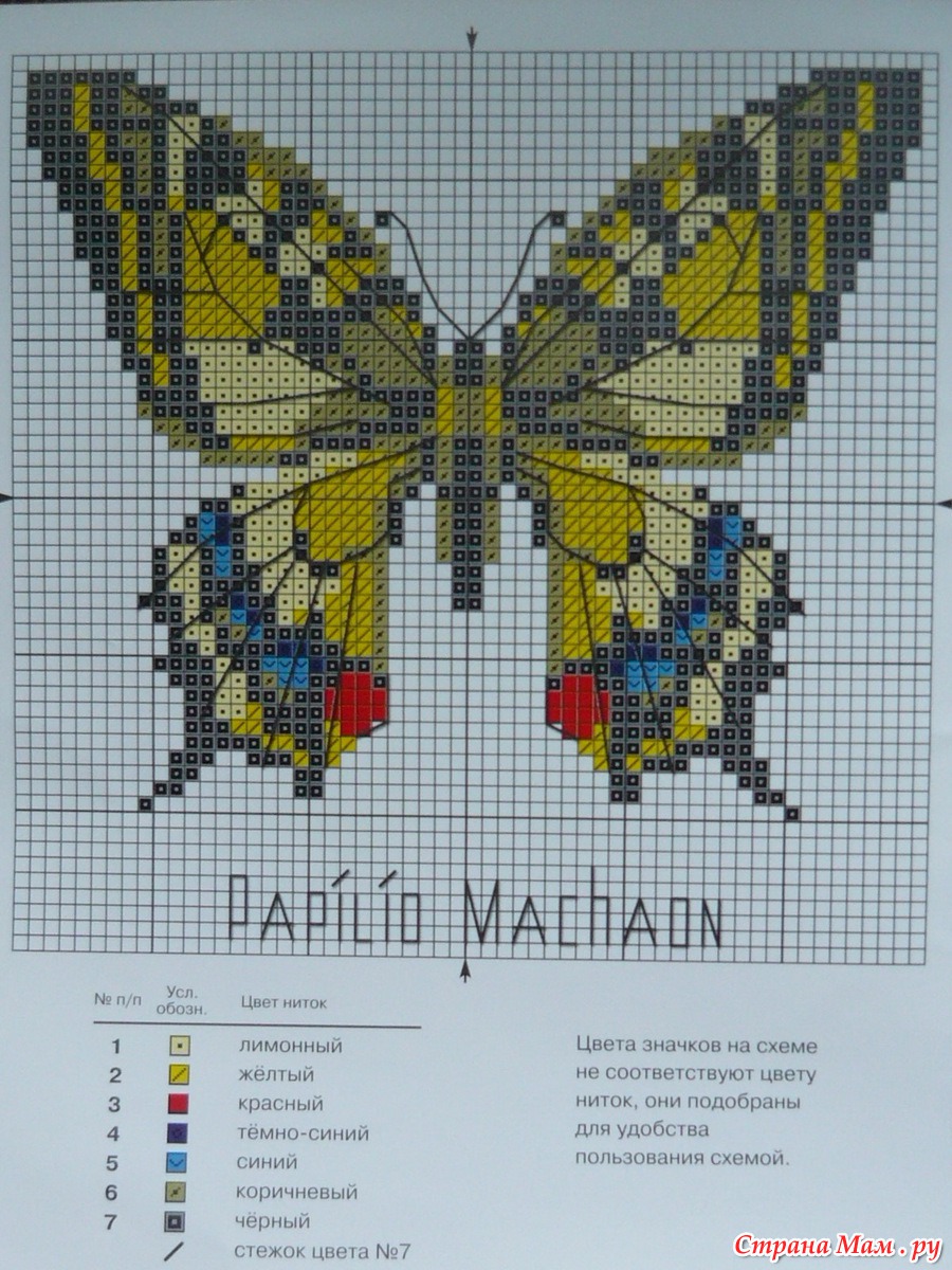 Вышивки крестиком бабочка схема вышивки