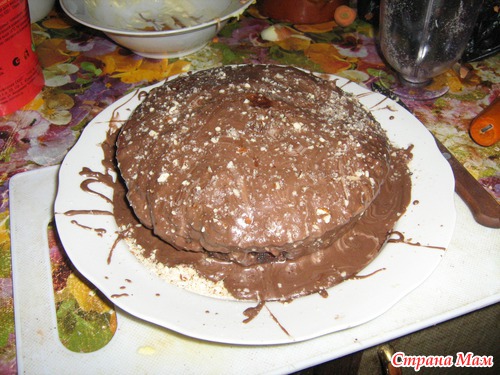 Шоколадный бисквит с орехами