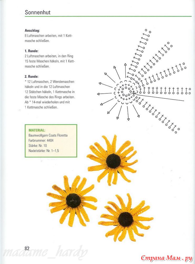 Схема вязания ромашки крючком. Вязание крючком цветок Ромашка схемы и описание. Ромашка вязаная крючком схема и описание. Цветок Ромашка крючком схема.