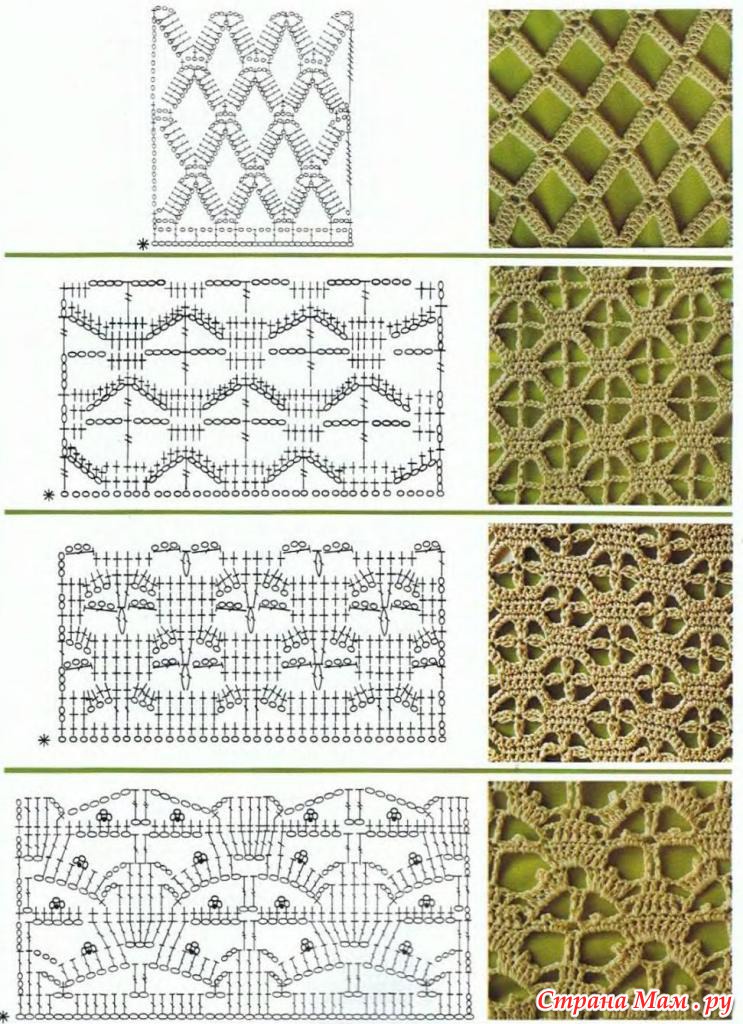 Узоры крючком фото и схемы