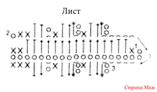 Схема листья одуванчика крючком