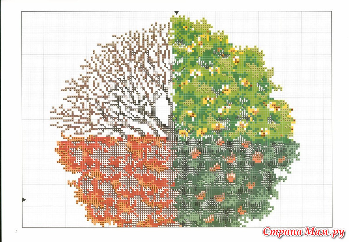 Вышивка схемы крестом времена года схемы и описание