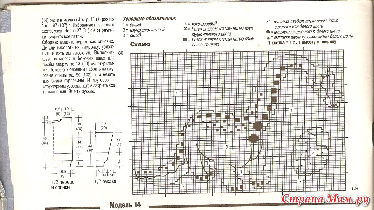 Схема для вязания динозавра - 89 фото