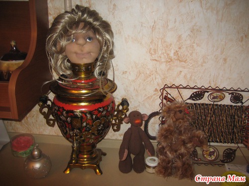 Ну вот головка моей куклы готова))) + двух мишек Тедди сшила))