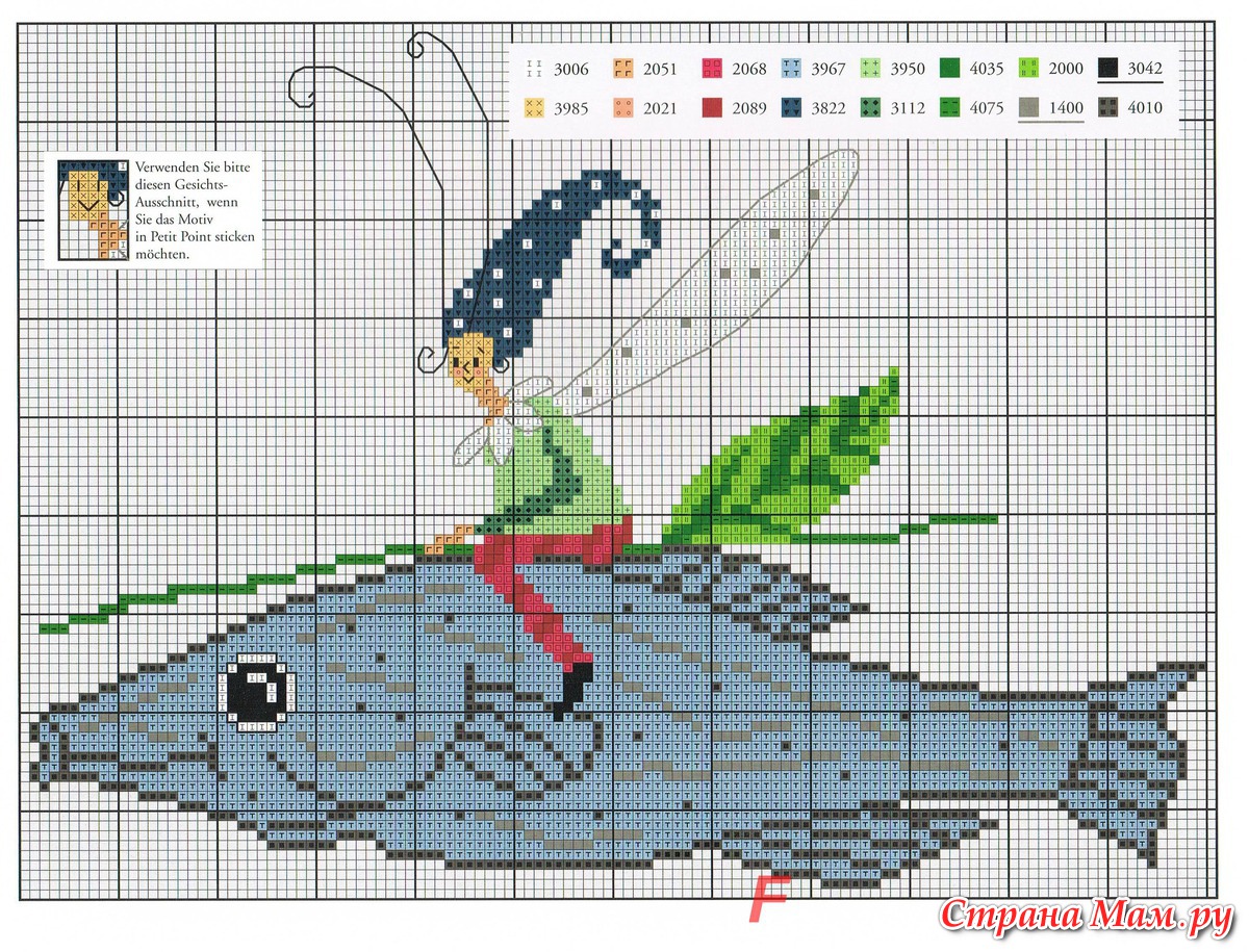 Вышивка крестиком Русалка схема