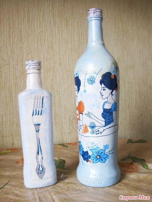 Мои бутылки в стиле декупаж