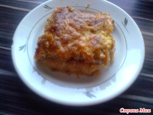 Рисовая запеканка с фаршем.