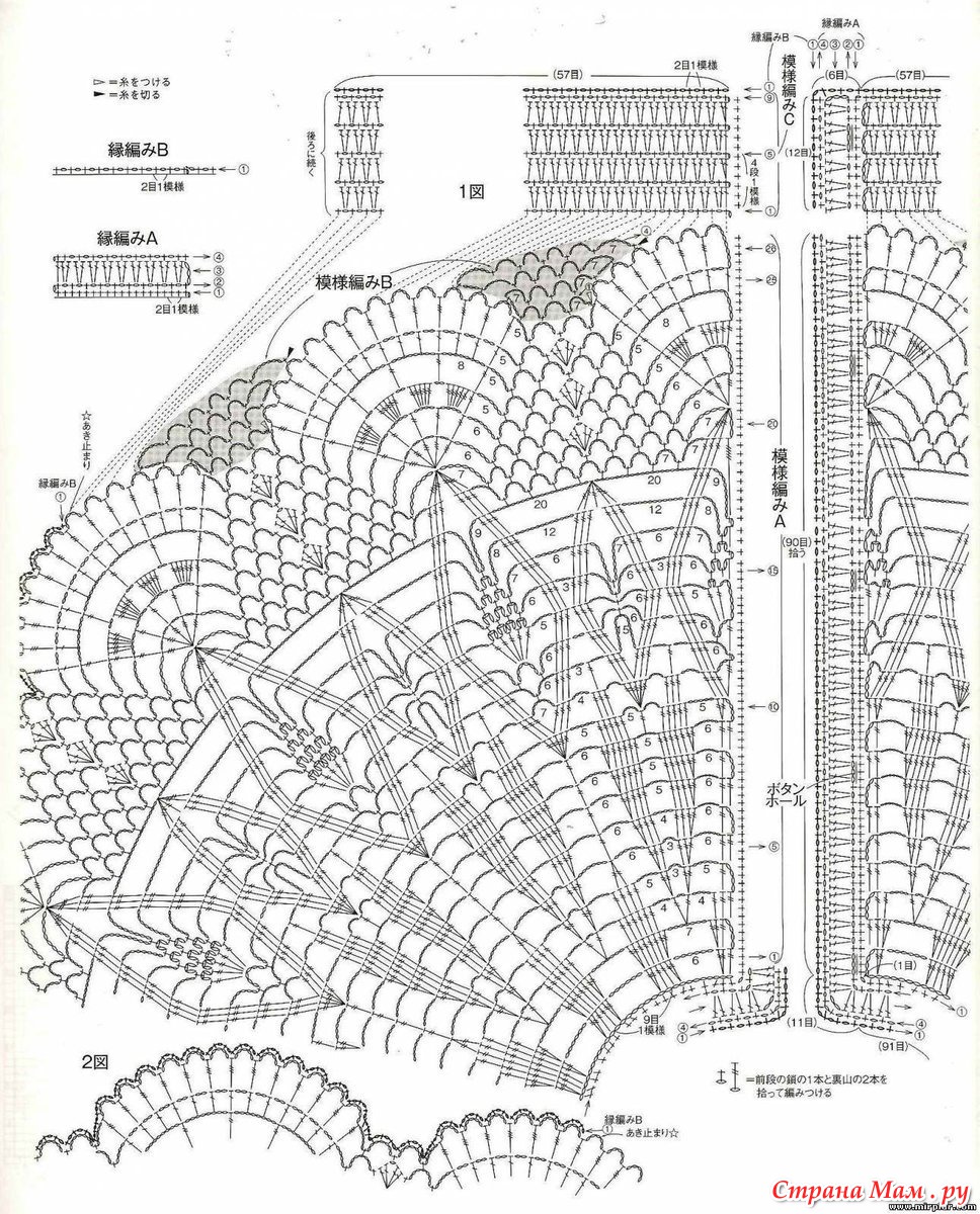 Ажурные накидки крючком со схемами и описанием