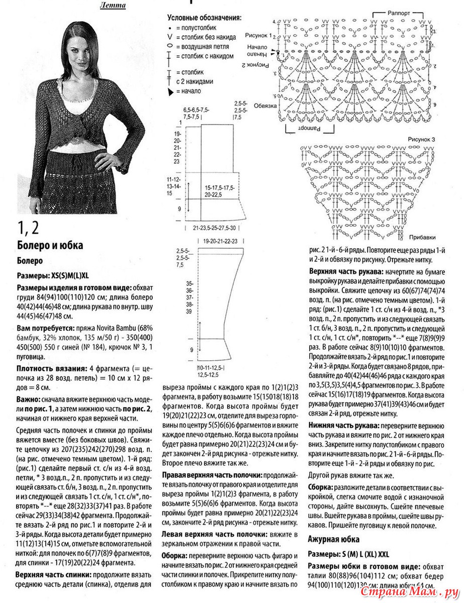 Болеро спицами для женщин схемы