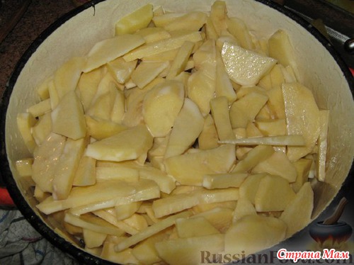 . Слоеная картошка с курицей