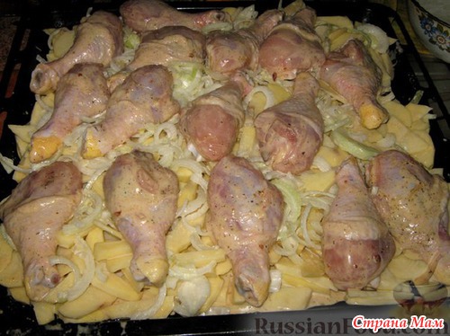 . Слоеная картошка с курицей