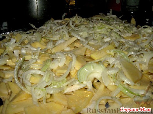 . Слоеная картошка с курицей