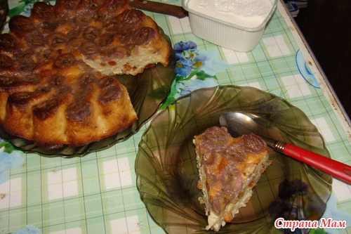 «Пирог из творога с бананом»