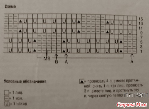 Двойная шапочка с ажуром.