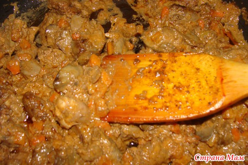 Потроха тушенные с марковкой и сметаной...
