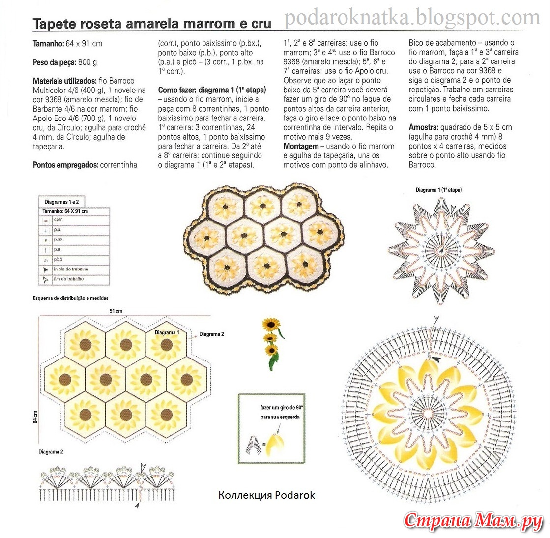 Мочалка подсолнух крючком схема