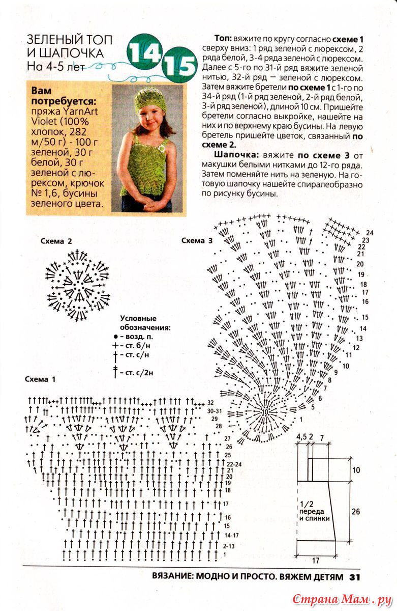 Топик для девочки 8 лет спицами со схемами